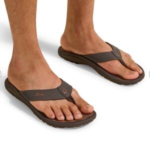 OluKai Ohana Men's Dark Brown Flip-Flops
